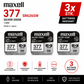 Maxell 377 SR626SW Silberoxid-Uhrenbatterie 3 Stk. 1,55V