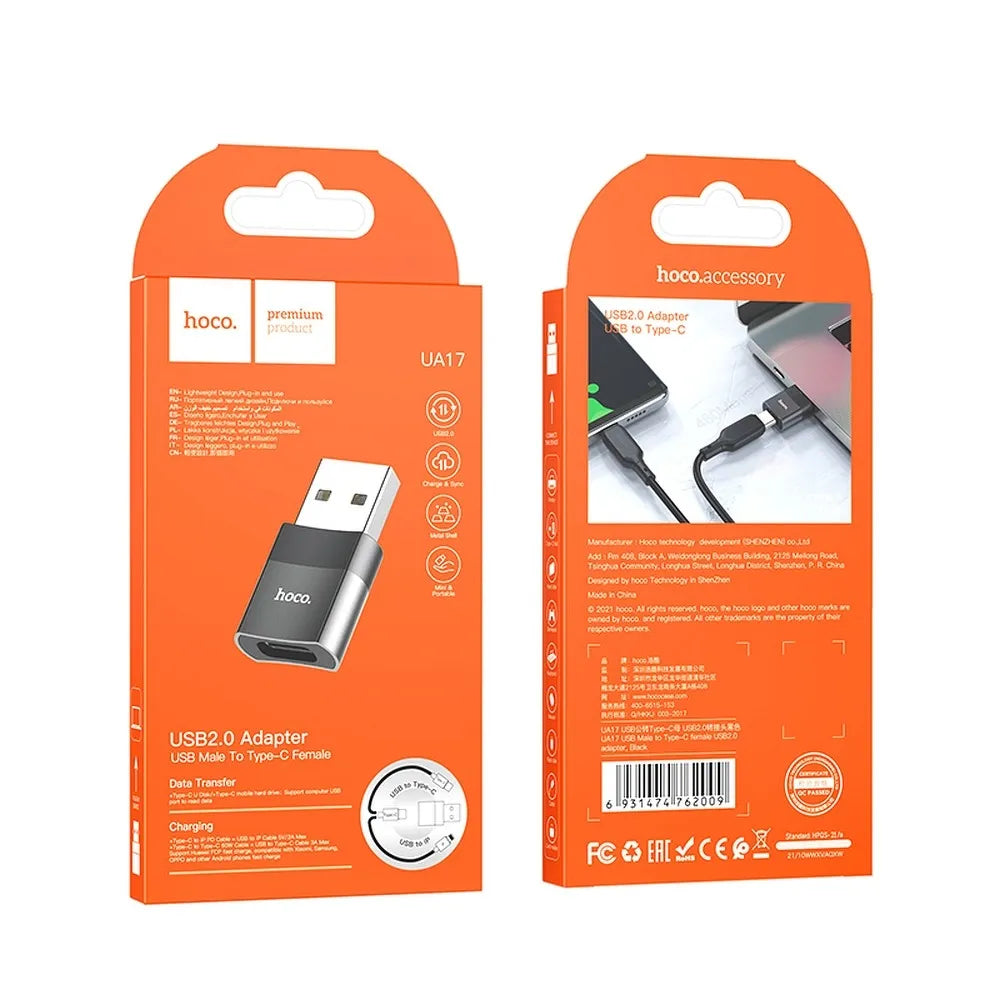 HOCO UA17 OTG Adapter | USB-A Female to Type-C Converter - MIZO.at