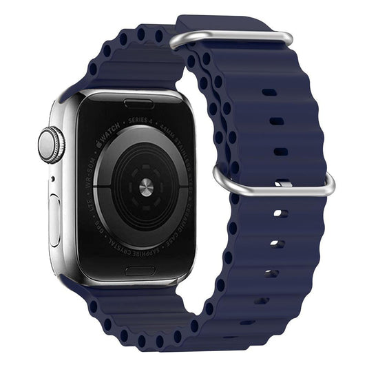 Apple Watch Strap 42/44/45/49 | Silicone Pattern 1 Navy - MIZO.at