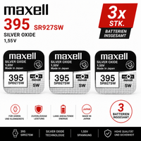 Maxell 395 SR927SW Silberoxid Knopfzelle Batterie 1,55V – 3 Stk. - MIZO.at