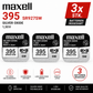 Maxell 395 SR927SW Silberoxid Knopfzelle Batterie 1,55V – 3 Stk. - MIZO.at