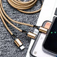 3in1 USB-Ladekabel Nylon 1,2 m – Lightning/Micro-USB/Type-C Gold - MIZO.at
