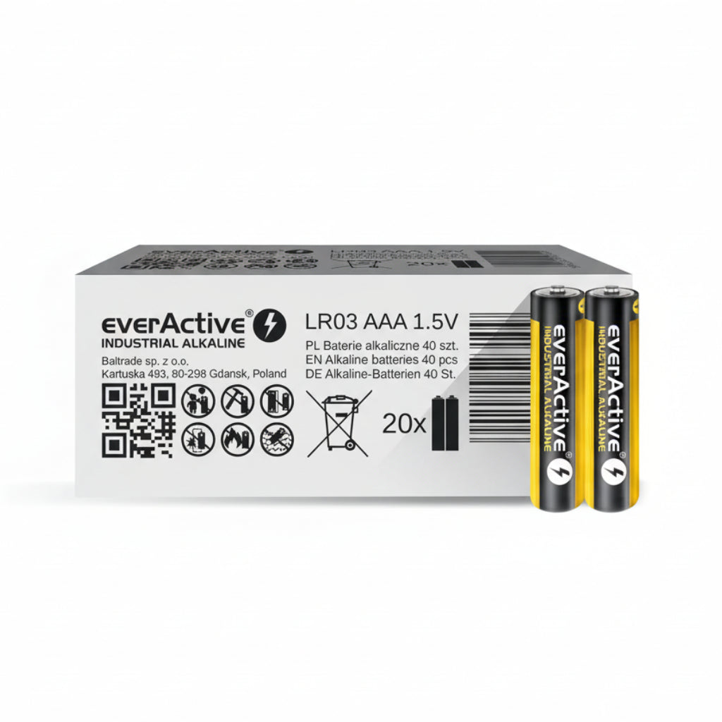 40er Pack everActive Industrial AAA LR03 Alkaline Batterien 1,5 V - MIZO.at