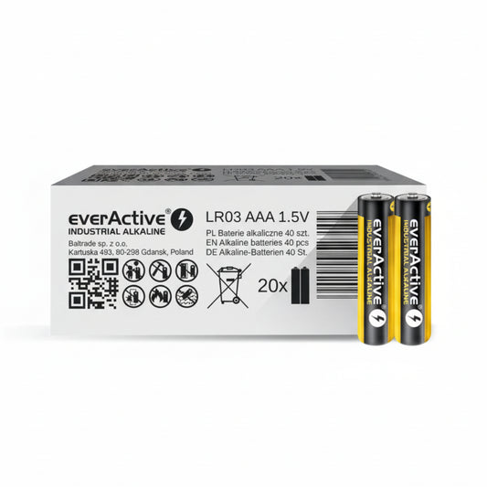 40er Pack everActive Industrial AAA LR03 Alkaline Batterien 1,5 V - MIZO.at