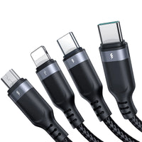 USB Type-C 2x Lightning & Micro USB Cable | 3.5A, 1.2m, Black - MIZO.at