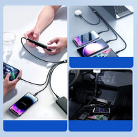 USB Type-C 2x Lightning & Micro USB Cable | 3.5A, 1.2m, Black - MIZO.at