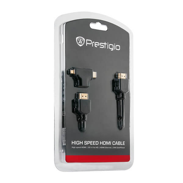 Prestigio HDMI Kabel 4K 18m mit Micro Mini HDMI Adapter - MIZO.at