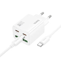 Hoco N55 20W Ladegerät 2×USB-C + 2×USB-A + USB-C/USB-C Kabel Weiß - MIZO.at
