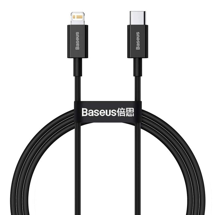 iPhone Ladekabel USB C auf Lightning 20W Schnellladen 1 m Baseus Schwarz