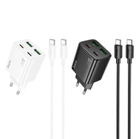 Hoco N55 20W Ladegerät 2×USB-C + 2×USB-A + USB-C/USB-C Kabel Weiß - MIZO.at