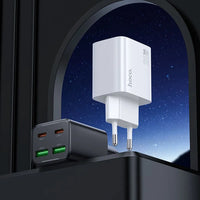 Hoco N55 20W Ladegerät 2×USB-C + 2×USB-A + USB-C/USB-C Kabel Weiß - MIZO.at