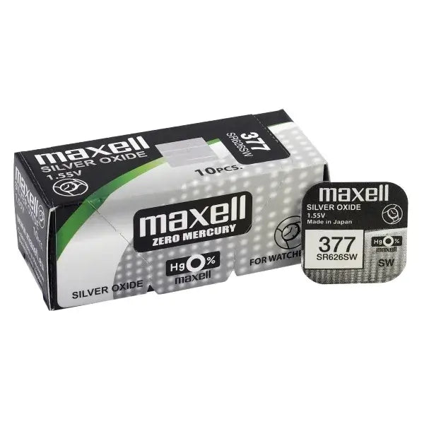 Maxell 377 SR626SW Silberoxid Uhrbatterie Made in Japan - MIZO.at