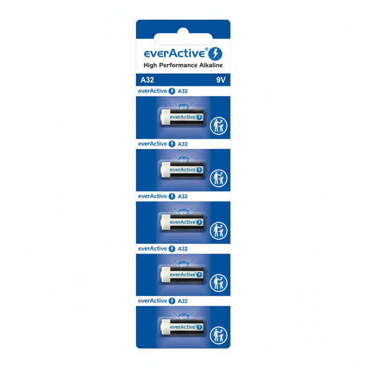 5er Pack everActive A32 / 32A 9V Alkaline Batterie Fernbedienung - MIZO.at