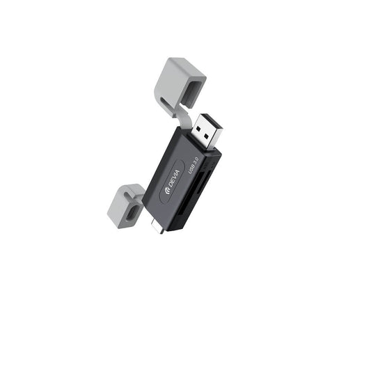 Devia EL240 2-in-1 Card Reader USB/USB-C 3.0 – Black - MIZO.at