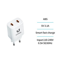 HC1907 Dual USB-C PD 20W Schnellladegerät Weiß