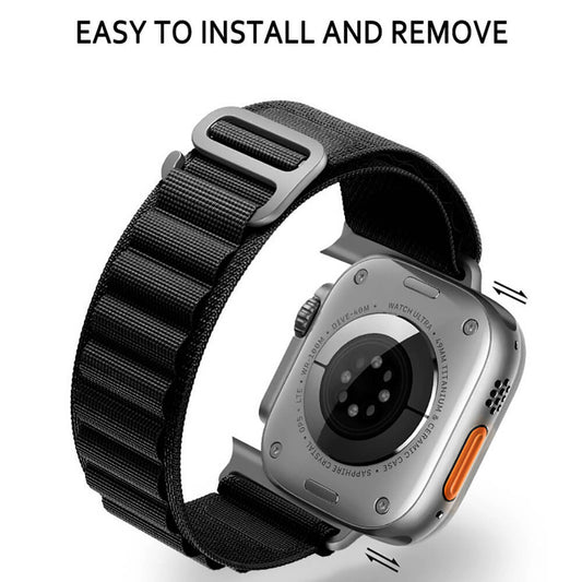 Apple Watch Strap 42/44/45/49 Nylon Black | Comfortable & Durable - MIZO.at
