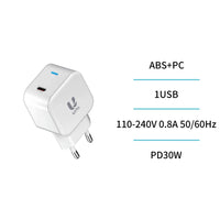 HC1872 USB-C PD3.0 30W GaN Schnellladegerät Weiß