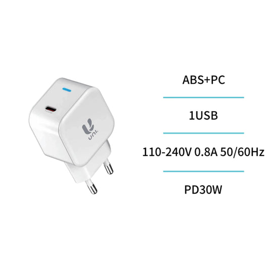 HC1872 USB-C PD3.0 30W GaN Schnellladegerät Weiß
