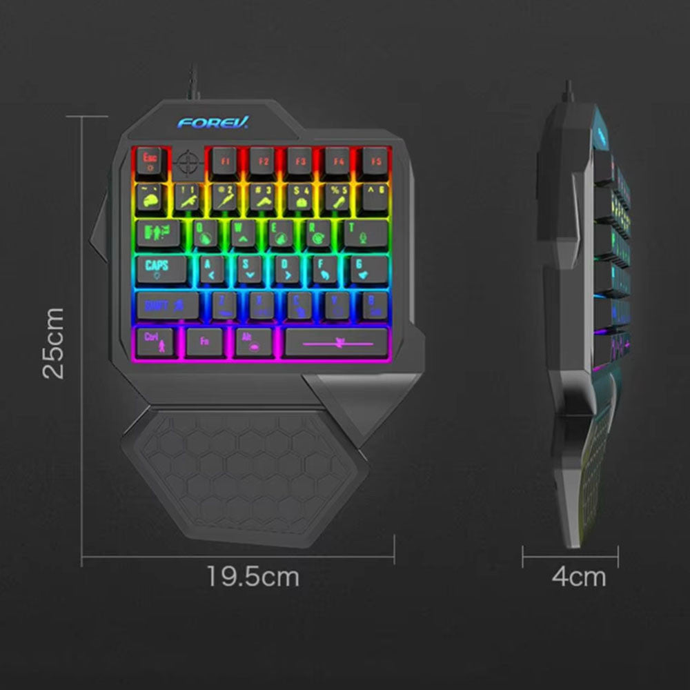 Forev Gaming Tastatur Kabelgebunden Beleuchtet Schwarz FVF6 - MIZO.at
