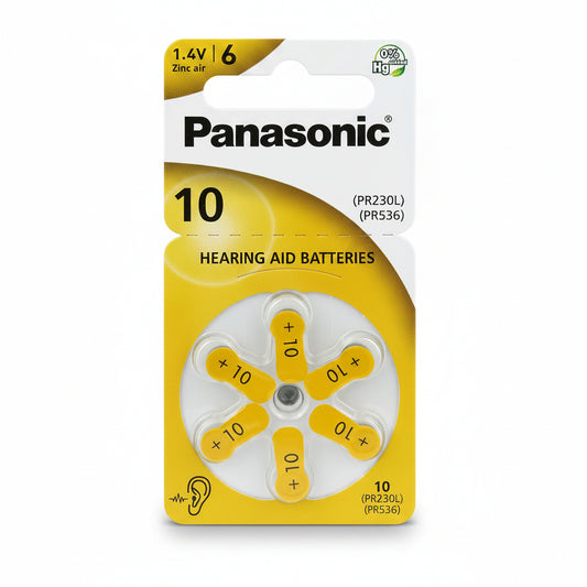 Hörgerätebatterie PR10 1.4V Zinc Air 6er Pack Panasonic