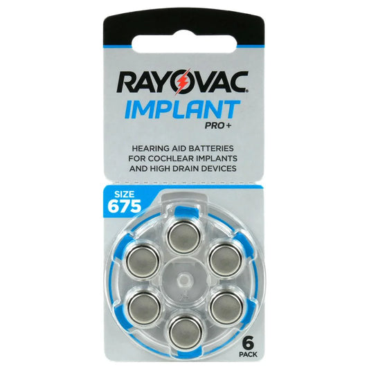 6er Pack Rayovac Implant Pro+ 675 PR44 Hörgerätebatterien - MIZO.at