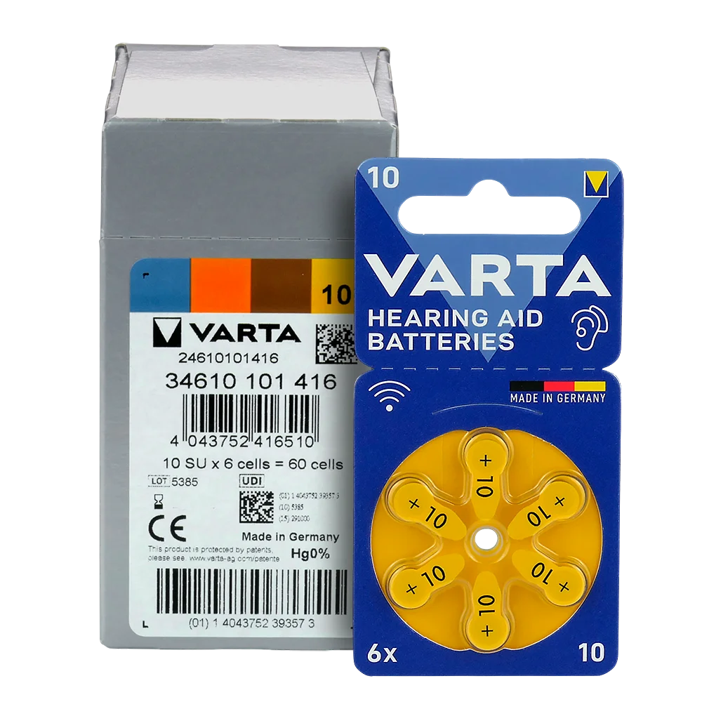6er Pack Varta Hörgerätebatterien 10 PR70 1,45 V - MIZO.at