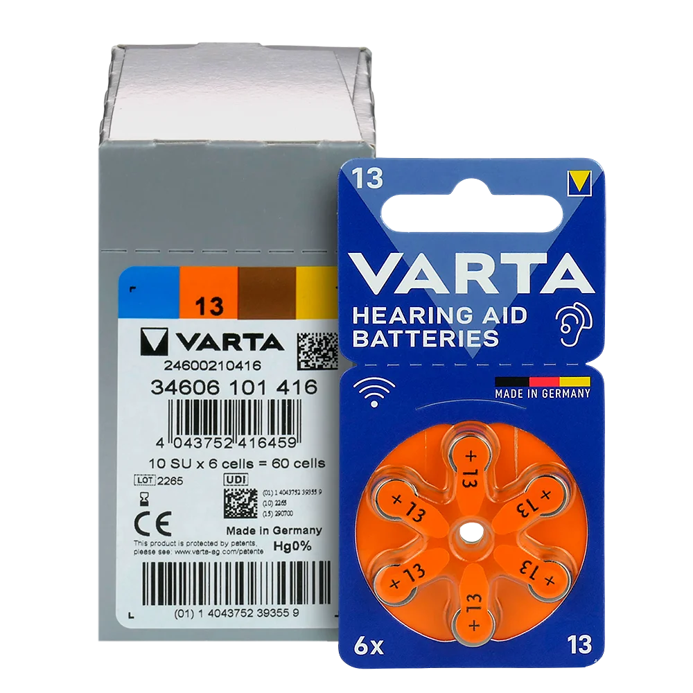 6er Pack Varta 13 Hörgerätebatterien PR48 – 1,45 V Zinc-Air - MIZO.at