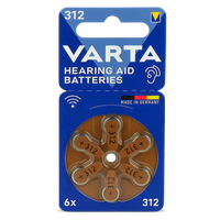 6er Pack Varta Hörgerätebatterien 312 PR41 1,45 V - MIZO.at