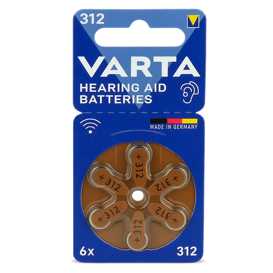 6er Pack Varta Hörgerätebatterien 312 PR41 1,45 V - MIZO.at