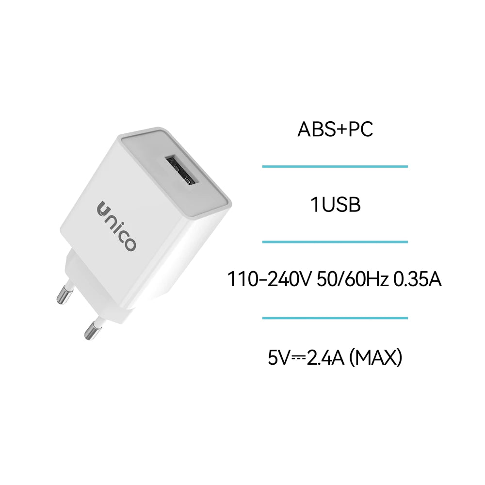 HC1640 USB Ladegerät 2.4A 12W Netzteil Weiß