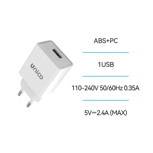 HC1640 USB Ladegerät 2.4A 12W Netzteil Weiß