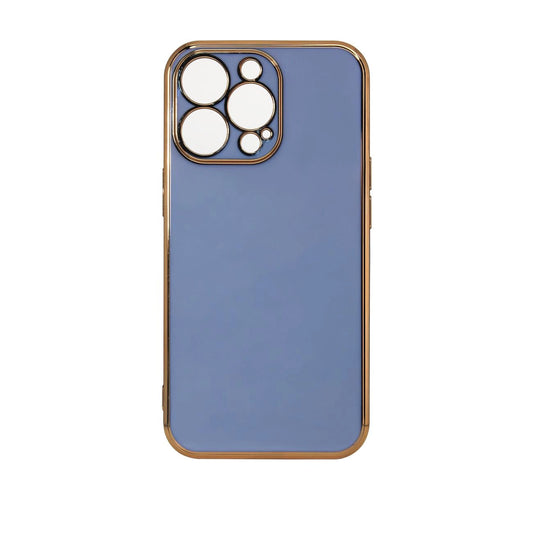 Blau iPhone 13 Pro Case – Goldrahmen Farbwechsel Gel Schutzcover Premium - MIZO.at