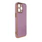 Lila iPhone 12 Pro Max Case – Goldrahmen Farbwechsel Schutzcover Premium - MIZO.at