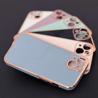 Purple iPhone 12 Pro Max Case | Gold Frame Lighting Color Cover - MIZO.at