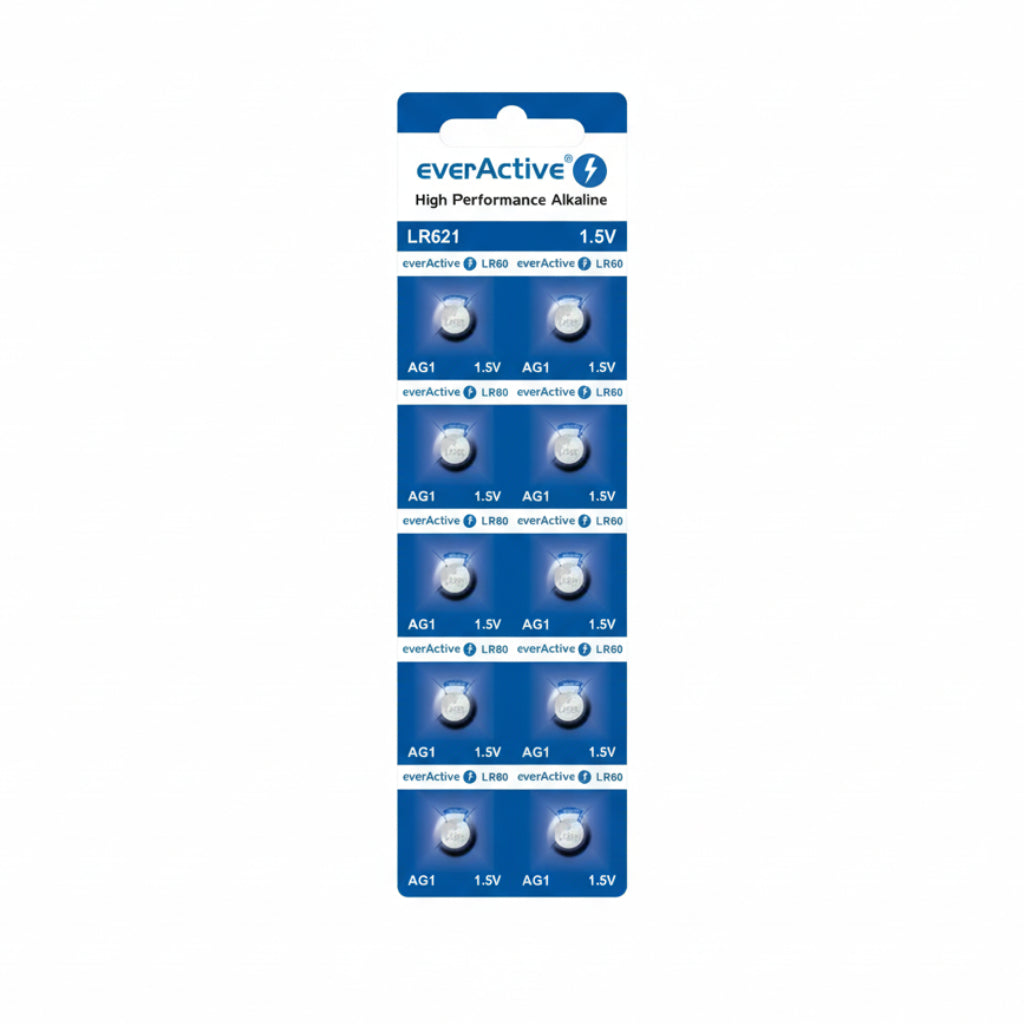 everActive LR621 AG1 Alkaline Knopfzellen 10er Pack - MIZO.at
