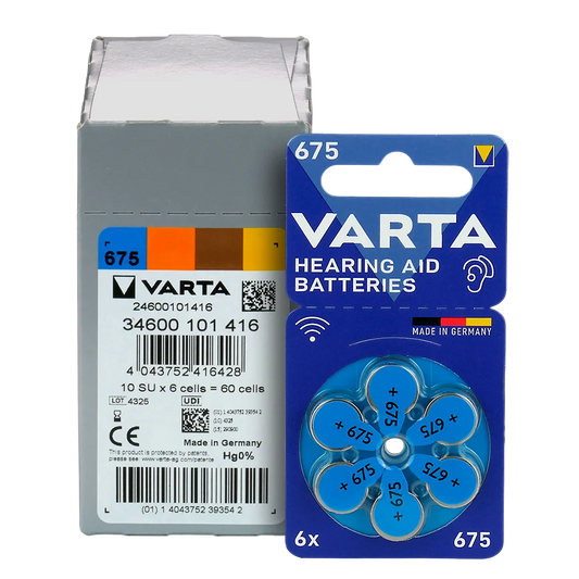 6er Pack Varta Hörgerätebatterien 675 PR44 1,45 V - MIZO.at