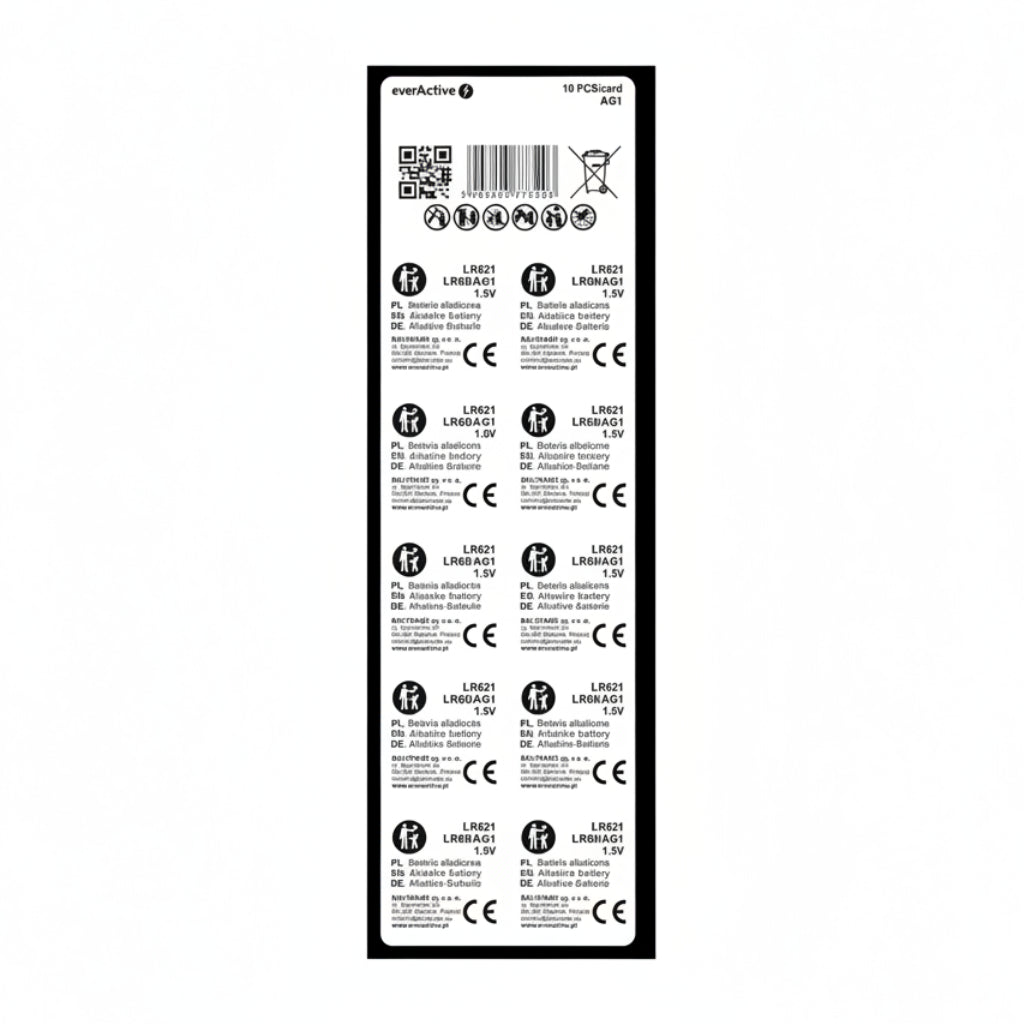 everActive LR621 AG1 Alkaline Knopfzellen 10er Pack - MIZO.at