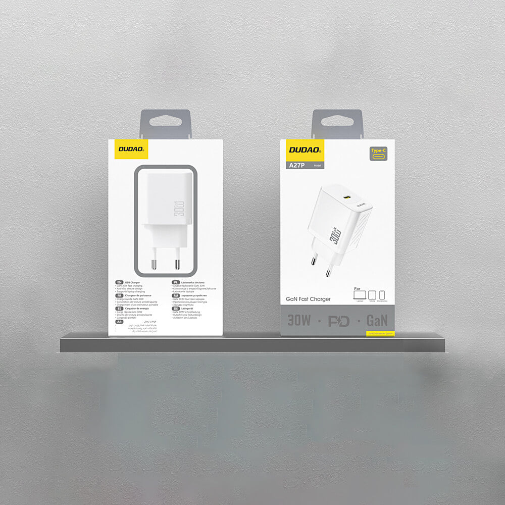 Dudao A27P 30W GaN USB-C PD Schnellladegerät Weiß - MIZO.at