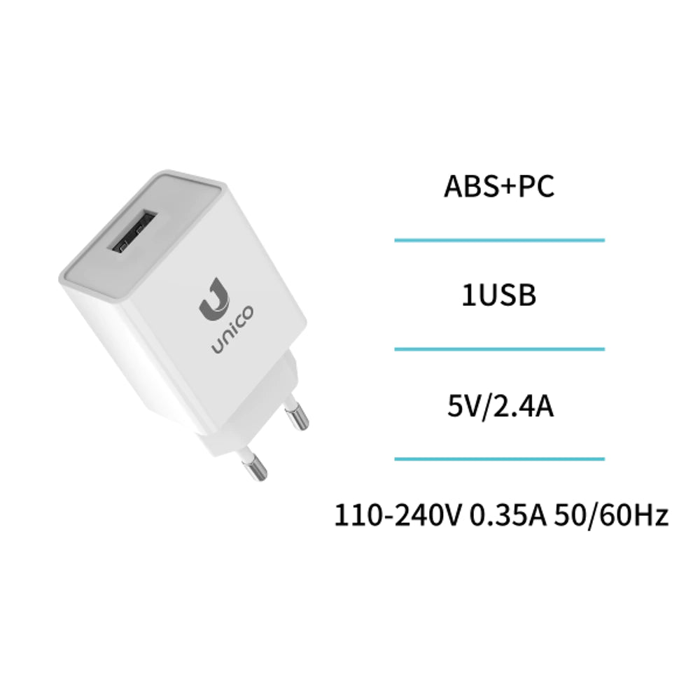 HC1640 USB Ladegerät 2.4A 12W Netzteil Weiß