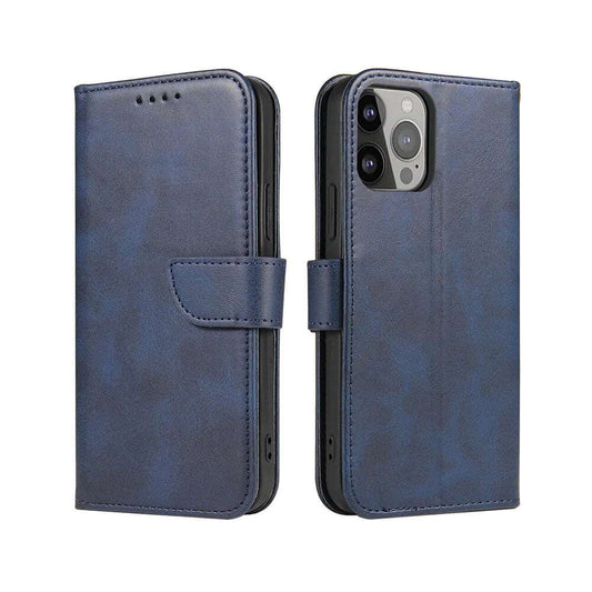Samsung S24 Magnetische Geldbörse Case – Blau Premium Flip Hülle - MIZO.at
