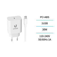 HC4731 USB-C PD 30W Ladegerät mit Kabel 1m Weiß