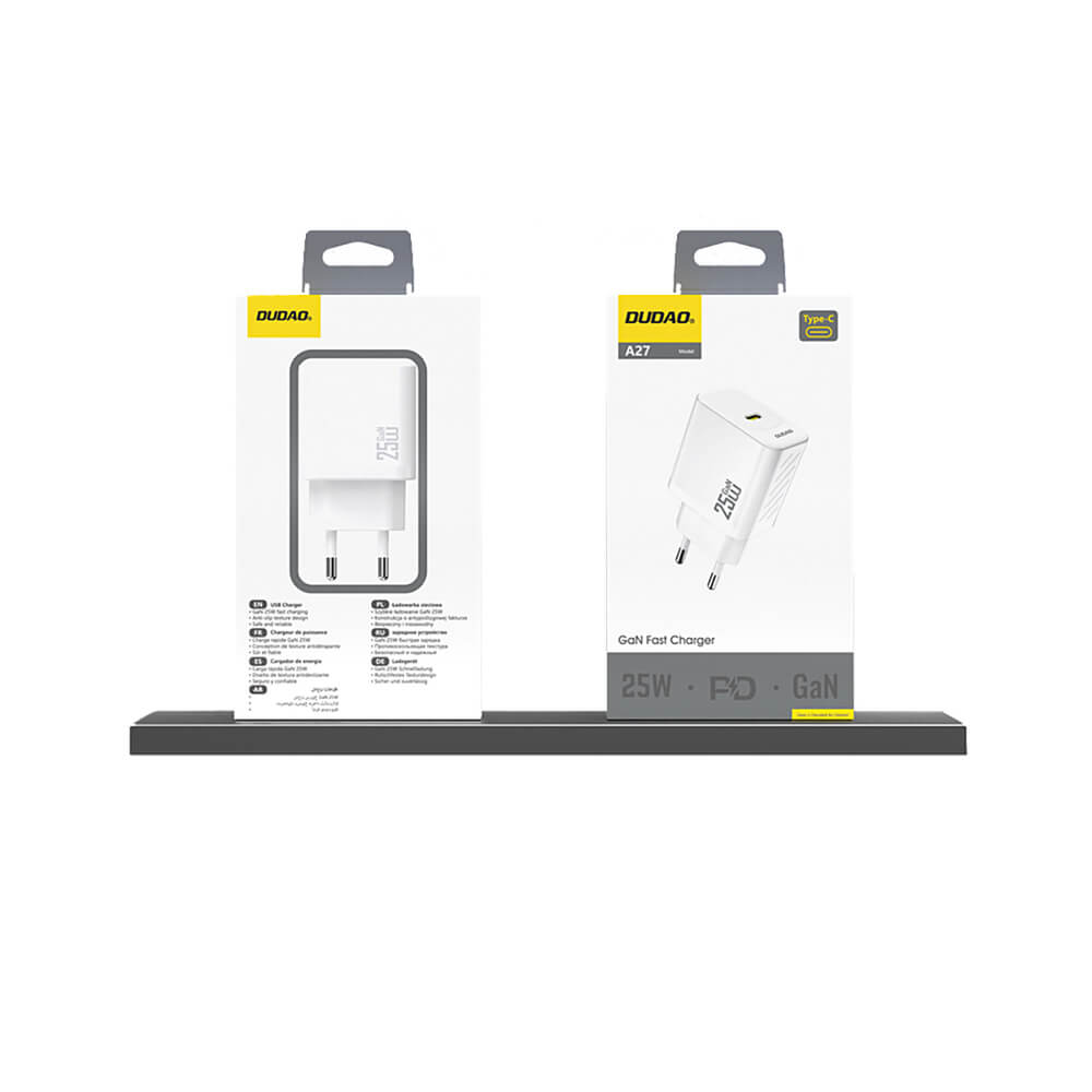 Dudao A27 25W GaN USB-C PD Schnellladegerät Weiß - MIZO.at