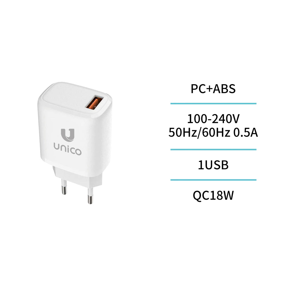 HC4468 QC 18W USB Schnellladegerät Weiß