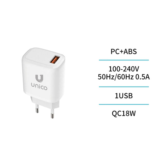 HC4468 QC 18W USB Schnellladegerät Weiß