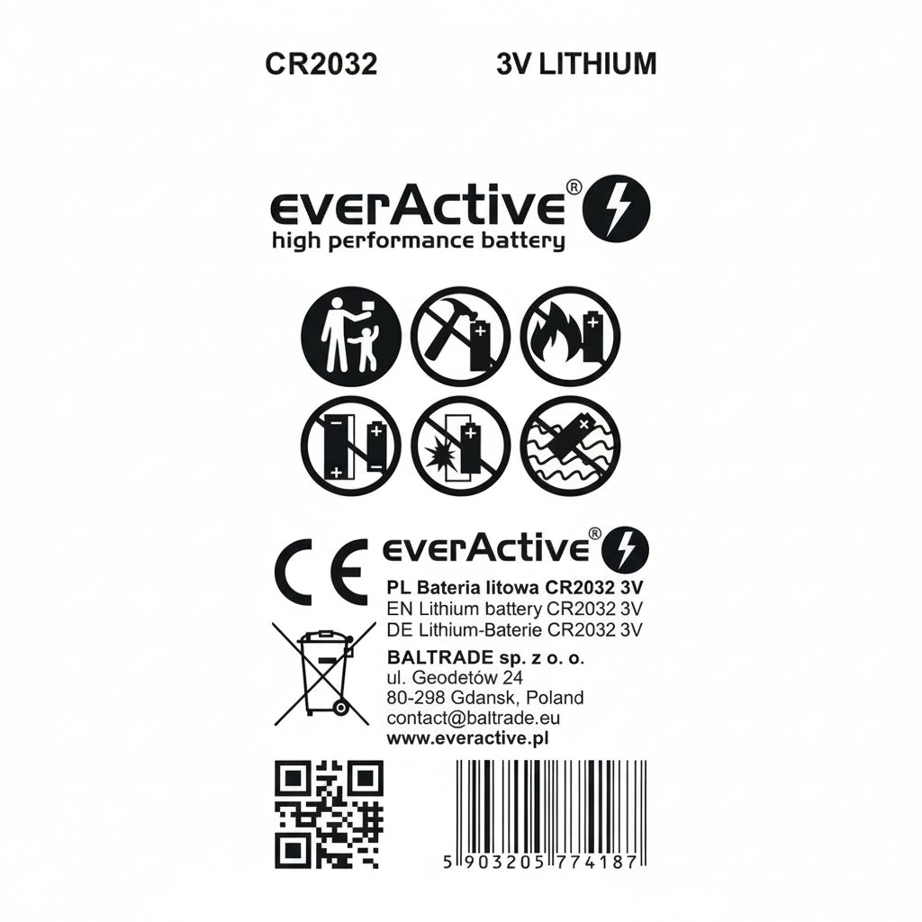 everActive CR2032 Lithium Knopfzellen 2er Pack - MIZO.at