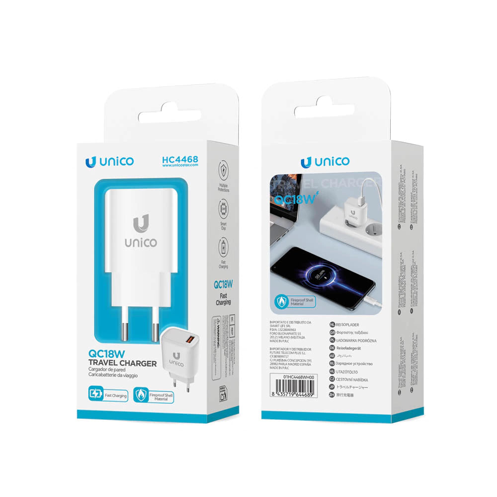 HC4468 QC 18W USB Schnellladegerät Weiß
