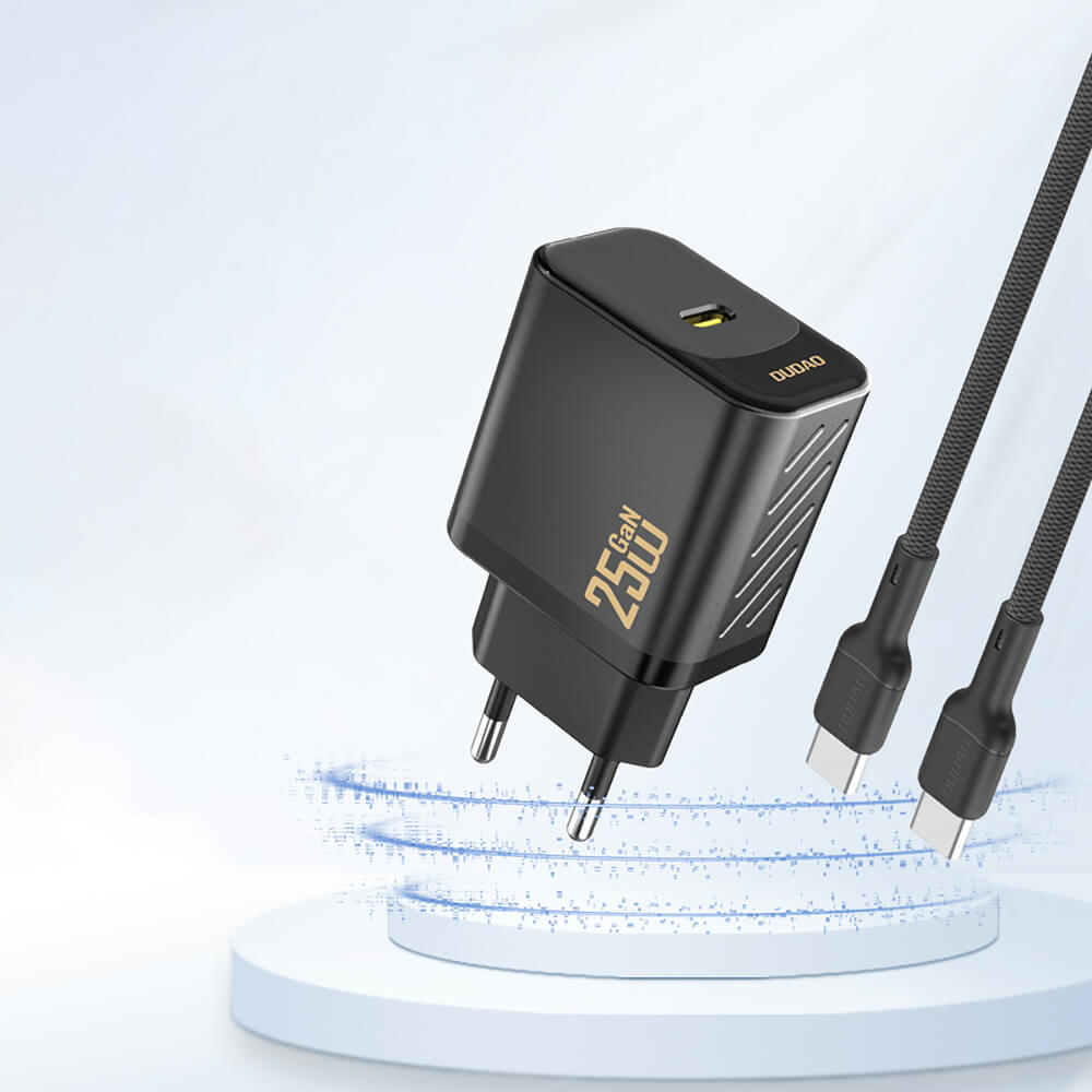 Dudao A27 25W GaN USB-C PD Schnellladegerät Schwarz - MIZO.at