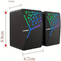 Forev PC Lautsprecher Stereo RGB Beleuchtet Schwarz FV206 - MIZO.at