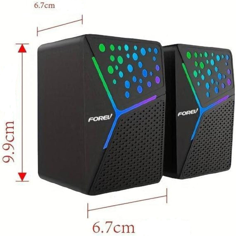 Forev PC Lautsprecher Stereo RGB Beleuchtet Schwarz FV206 - MIZO.at