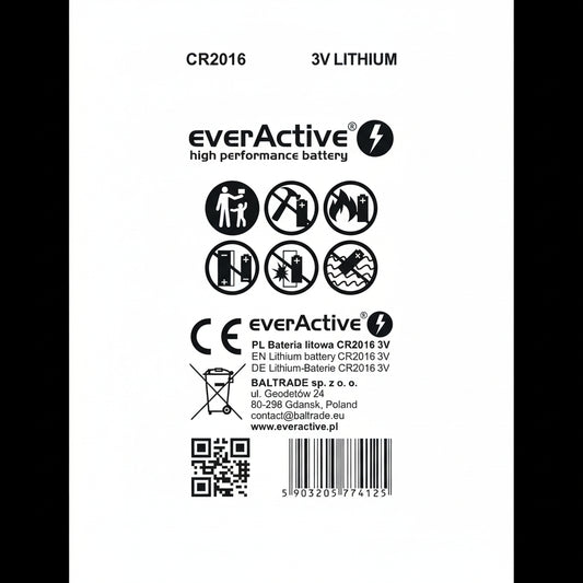 everActive CR2016 Lithium Knopfzellen 2er Pack - MIZO.at